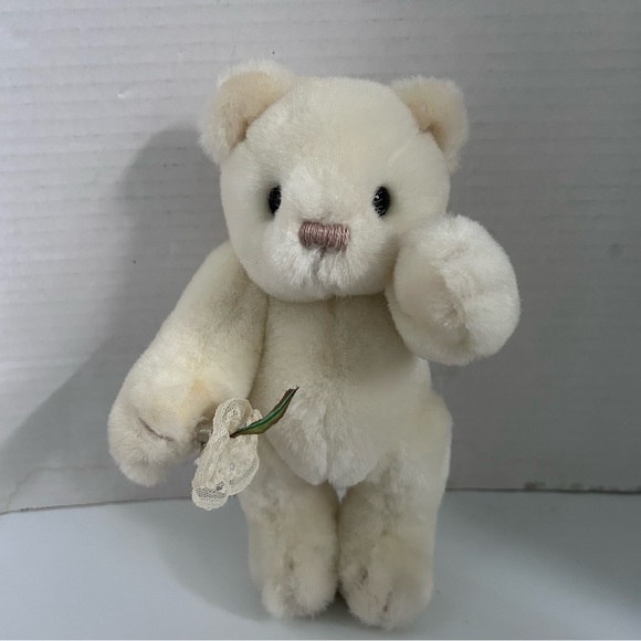 Vintage 1983 'Collector's Classic Gund' White Plush jointed Teddy Bear 9” - Picture 6 of 10